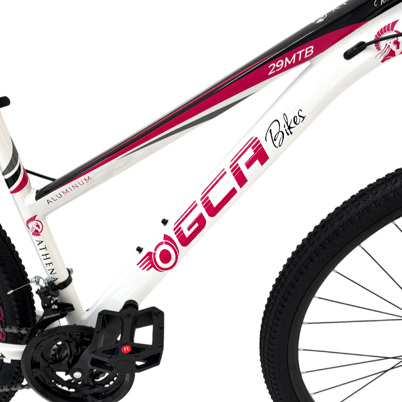 BICICLETA MTB MUJER RODADO 29 TALLE S FRENOS DISCO 21 VELOCIDADES GCA - ATHENA BLANCA Y ROSA - Image 3