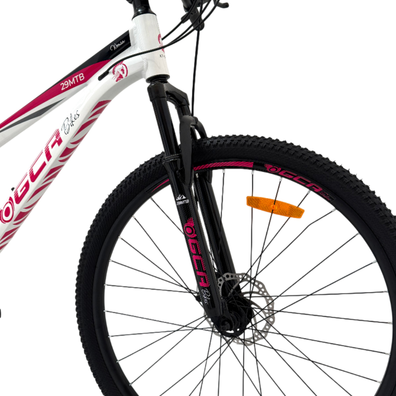 BICICLETA MTB MUJER RODADO 29 TALLE S FRENOS DISCO 21 VELOCIDADES GCA - ATHENA BLANCA Y ROSA - Image 6