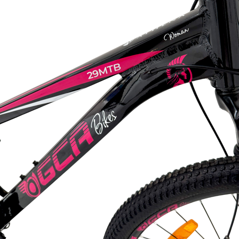 BICICLETA MTB MUJER RODADO 29 TALLE S FRENOS DISCO 21 VELOCIDADES GCA - ATHENA NEGRA Y ROSA - Image 4